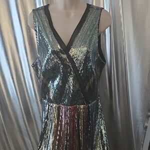 Julia Jordan Shimmering Multicolor Sequin Dress
